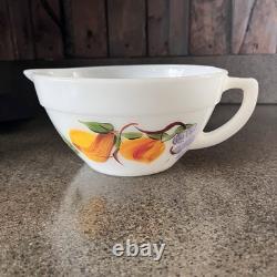 GAY FAD Hand Painted Fruit Milk Glass BATTER BOWL Fire King Anchor Hocking Grape