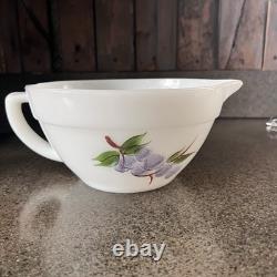 GAY FAD Hand Painted Fruit Milk Glass BATTER BOWL Fire King Anchor Hocking Grape