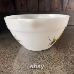 GAY FAD Hand Painted Fruit Milk Glass BATTER BOWL Fire King Anchor Hocking Grape