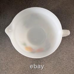 GAY FAD Hand Painted Fruit Milk Glass BATTER BOWL Fire King Anchor Hocking Grape