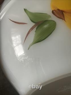 GAY FAD Hand Painted Fruit Milk Glass BATTER BOWL Fire King Anchor Hocking Grape