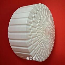 Geometric MANDALA white opaline milk glass CEILING WALL SCONCE run of ten CSSR