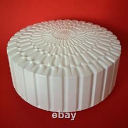 Geometric MANDALA white opaline milk glass CEILING WALL SCONCE run of ten CSSR