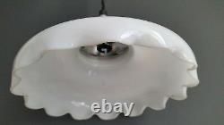 German Antique Schott&Gen Jena Autosit White Milk Glass Ceiling Light Shade 30s