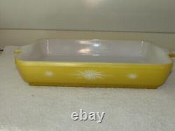 Glasbake Yellow Atomic Starburst 8x12 Lasagna / Baking Dish 2 1/2 Qt. J 2335