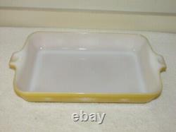 Glasbake Yellow Atomic Starburst 8x12 Lasagna / Baking Dish 2 1/2 Qt. J 2335