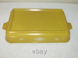 Glasbake Yellow Atomic Starburst 8x12 Lasagna / Baking Dish 2 1/2 Qt. J 2335