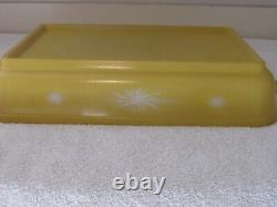 Glasbake Yellow Atomic Starburst 8x12 Lasagna / Baking Dish 2 1/2 Qt. J 2335