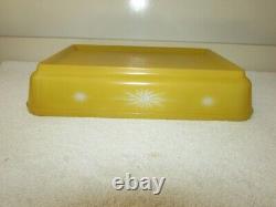 Glasbake Yellow Atomic Starburst 8x12 Lasagna / Baking Dish 2 1/2 Qt. J 2335