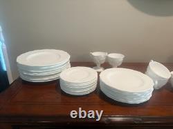 Glossy white milk glass dish sets vintage with grape and leaf pattern