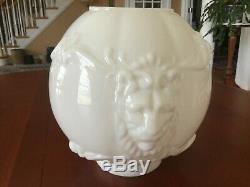 Gone With The Wind Opal White Milk Glass Lion Head Lamp Shade Globe