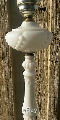Gone With The Wind Style White Milk Glass Floor Lamp Antique Hurricane Light