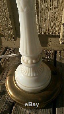 Gone With The Wind Style White Milk Glass Floor Lamp Antique Hurricane Light