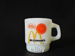 Good Morning McDonald's Anchor Hocking Fire King Milk Glass Coffee Cup 7 Pcs