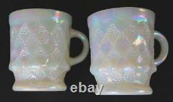 Gorgeous Pair of Vintage Fire King Moonglow Kimberly Iridescent Mugs