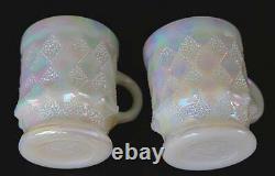 Gorgeous Pair of Vintage Fire King Moonglow Kimberly Iridescent Mugs