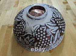 Gorgeous Rare Antique Milk Glass Copper Luster Punch Bowl