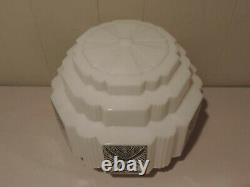 Great Art Deco Milk Glass Black Design Skyscraper Light Fixture, Ks Theatre #2