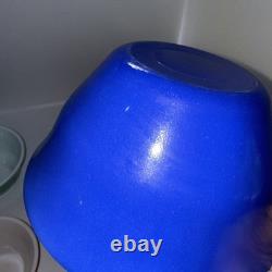 HTF McKee Vintage Primary Bell Shape Milk Glass Mixing Bowl Set of 4