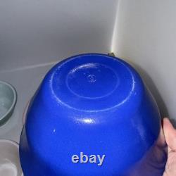 HTF McKee Vintage Primary Bell Shape Milk Glass Mixing Bowl Set of 4