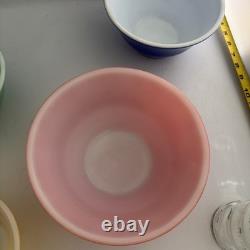 HTF McKee Vintage Primary Bell Shape Milk Glass Mixing Bowl Set of 4