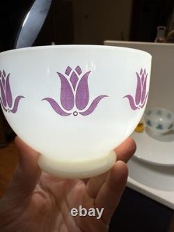 HTF Vintage Fire King Tulip Cottage Cheese Bowls Milk Glass (Set of 3)