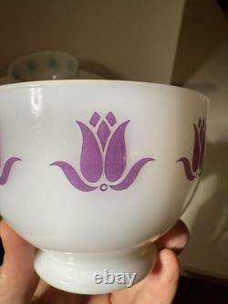 HTF Vintage Fire King Tulip Cottage Cheese Bowls Milk Glass (Set of 3)