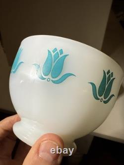 HTF Vintage Fire King Tulip Cottage Cheese Bowls Milk Glass (Set of 3)