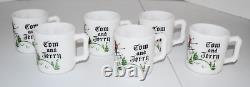 HTF Vtg Hazel Atlas Tom & Jerry Set Skiing Skiers 6 Cups/Mugs Punch Bowl Eggnog