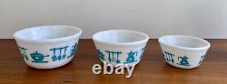 Hazel Atlas Kitchen Aids Turquoise Nesting Mixing Bowls