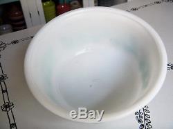 Hazel Atlas Platonite Milk Glass Green Strawberry Mixing Bowl Extremely RARE