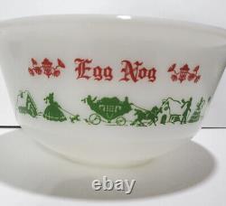 Hazel Atlas Vintage Retro Egg Nog Bowl & 6 Mugs Mid Century Christmas Nostalgic