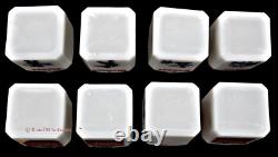 Hazel Atlas White Milk Glass 8 Piece Dutch Spice Set with Rack All Original