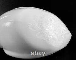 Heisey by Imperial RARE White Milk Glass Mother WOOD DUCK Figurine