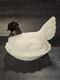 Hen On Nest Fenton Amethyst Head On Milk Glass Body Chicken Hen On Nest Vintage