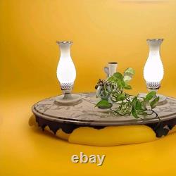 Hobnail Milk Glass Lamp Set of 2. Still functional and so beautiful