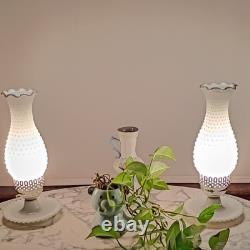 Hobnail Milk Glass Lamp Set of 2. Still functional and so beautiful