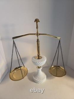 Hobnail White Milk Glass Balancing Scale Weight Possibly Fenton