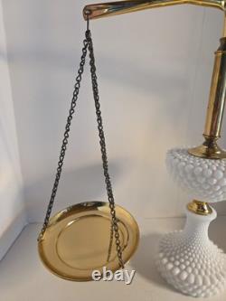 Hobnail White Milk Glass Balancing Scale Weight Possibly Fenton