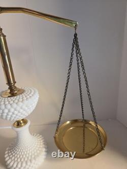 Hobnail White Milk Glass Balancing Scale Weight Possibly Fenton