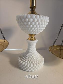 Hobnail White Milk Glass Balancing Scale Weight Possibly Fenton