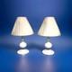 Hobnail White Milk Glass Lamps Electric Turn Key Mint Condition Boudoir Pair