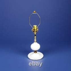 Hobnail White Milk Glass Lamps Electric Turn Key Mint Condition Boudoir Pair