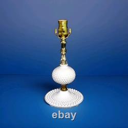 Hobnail White Milk Glass Lamps Electric Turn Key Mint Condition Boudoir Pair