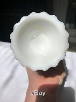 Hobnail White Milk Glass by Fenton Footed Urn with Lid 11 Tall Flawless