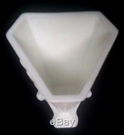 Htf Rare Vintage 1930's Art Deco Mckee White Milk Glass Art Dressed Lady Vase