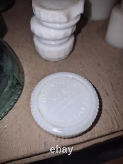 Huge 80+ piece milk glass jar lot, antique, cosmetic jars
