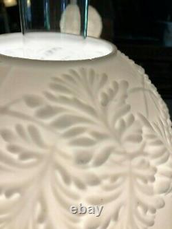 Huge Fenton Grape Milk Glass Gone with the Wind Lamp 29 Tall WORKS, BEAUTIFUL