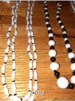 Huge lot of vintage white milk glass Western Germany beads 4 repurpose jewelry