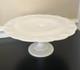 Indiana Glass White Milk Glass Footed Pedestal Cake Desert Serving Stand New